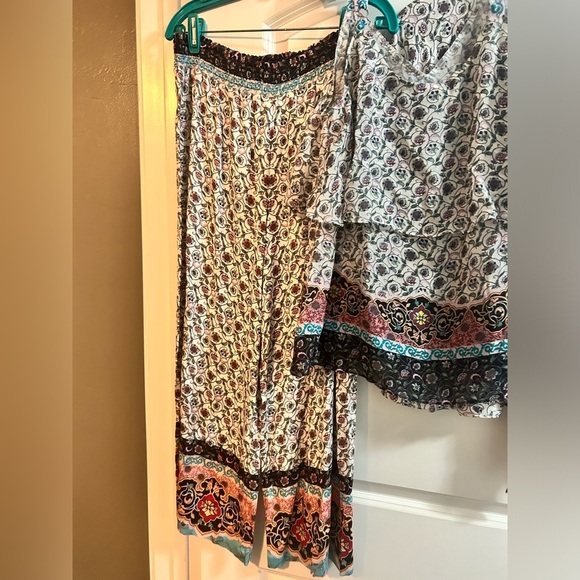 Hale Bob 3 piece outfit set pants tank top and 3/4 sleeve blouse size large - Picture 5 of 13